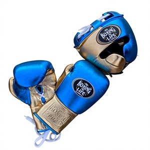 ถุงมือซ้อม MMA พรีเมียม บลูโกลด์  ไม่มีมวยไม่ใช่ชีวิต  ปรับแต่งได้ หนังแท้ น้ำหนักเบา ปิดแบบผูกเชือก  โลโก้สั่งทำได้ - Product Image 6
