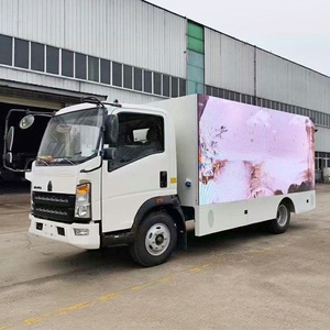รถบรรทุกติดตั้งป้ายโฆษณา LED แบบเคลื่อนที่ HOWO พร้อมจอแสดงผล LED กลางแจ้ง P4 แบบ 3 ด้าน - Product Image 1