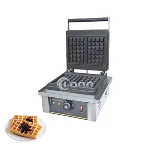 CE Certificate Electric Square Single Bubble Waffle Apier Cast Iron Plate Waffle Baker / Commercial Big Belgian Waffle Maker