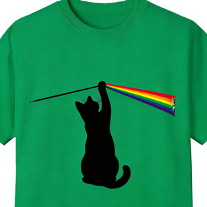 T-shirt divertente con grafica a prisma di gatto, maglietta parodia Rainbow <span class=keywords><strong>Dark</strong></span> <span class=keywords><strong>Side</strong></span> <span class=keywords><strong>of</strong></span> <span class=keywords><strong>the</strong></span> <span class=keywords><strong>Moon</strong></span> da uomo - Product Image 6