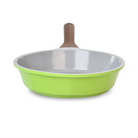 Kualitas tinggi desain Modern antilengket wajan penggorengan Bakelite lembut pegangan sentuh ramah lingkungan lapisan keramik Set memasak rumah logam
