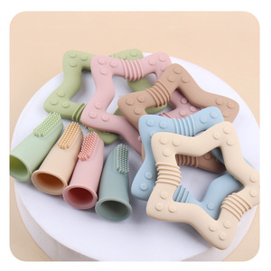 थीसोन 5 पीसी यूनिसेक्स नरम सिलिकॉन बेबी टूथब्रश शांतिफायर चेन क्लिप टेथर्स सेट बीपीए मुक्त थोक कस्टम - Product Image 5