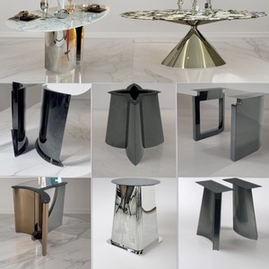 Mirror Finish Stainless Steel <b>Table</b> Legs Modern Contemporary Furniture Leg Heavy Duty Support For Living Room - Product Image 1