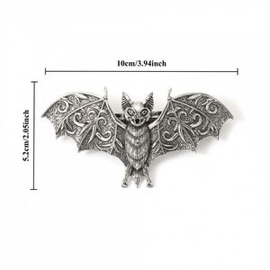 Retro Viking Gothic Bat Rune Hair <b>Clip</b> <b>Spring</b> <b>Clip</b> Gothic Bat Rune Hairpin Halloween Punk Style Bat Lady Alloy Hairpin - Product Image 5