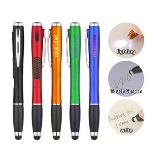 1.0mm Black <b>LED</b> Light Plastic Ballpoint Pen with Modern Design Customizable Logo Stylish Sports Body for Office/School Use - Product Image 1