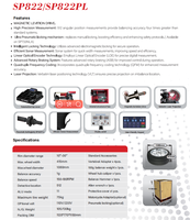 Équilibreuse de roues automatique professionnelle Coseng SP822, équipement d'alignement de roues, changeur de pneus LED, démonte-pneus