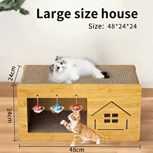Casa para Mascotas, de Cartón Corrugado, Multifuncional, Amplio Espacio, Resistente a los Arañazos, Fácil de Montar, para Perros y Gatos - Product Image 3