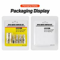 Raccords rapides de style américain TEBAK 1/4 NPT en fer plaqué cuivre, lot de 5 pièces, emballage sous blister