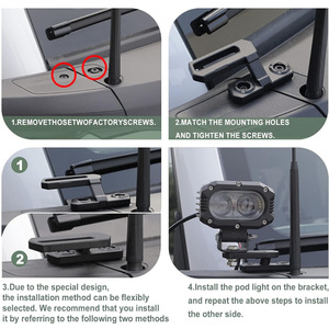 Soporte de montaje de luz individual para pilar F, accesorios de montaje de luz delantera de acero para vehículos utilitarios Polaris - Product Image 2