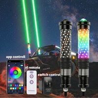 Produit phare : Lot de 2 projecteurs LED 3FT Dream Color Fat Whip Light 40W RGBW avec faisceau laser, contrôle APP RF et synchronisation musicale pour UTV, ATV, Polaris RZR, tout-terrain