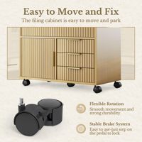 Armoire de classement cannelée à 5 tiroirs, meuble de rangement de bureau avec porte, armoire de classement mobile avec roulettes verrouillables