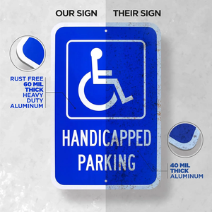 Panneau de signalisation de stationnement pour <span class=keywords><strong>personnes</strong></span> handicapées hautement réfléchissant, panneau de stationnement pour <span class=keywords><strong>personnes</strong></span> handicapées, panneau de signalisation routière Stop - Product Image 2
