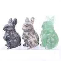 Vente chaude de haute qualité sculpture à la main cristal pierre de guérison lapin cristal sculpture artisanat pour la décoration de la maison