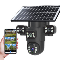 SQ Caméra 4G à trois objectifs, étanche IP65, vision panoramique à 360°, interphone vocal, vision nocturne infrarouge, pour extérieur - Vente chaude transfrontalière