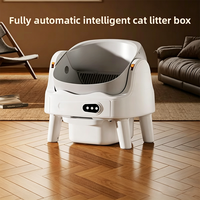 Bac à litière intelligent pour chat avec contrôle par application, grande capacité, nettoyage automatique à un bouton, désodorisant, surveillance en temps réel, ABS