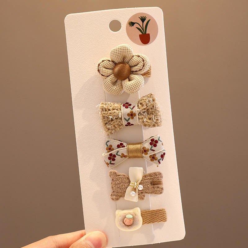 2# beige flower 5 piece set