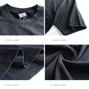 Camiseta Personalizada de 300 g/m², Tejida, 100% Algodón, Transpirable, Manga Corta, Estilo Urbano Retro, Efecto Desgastado por el Sol, Oversize, Vintage, Lavada, Unisex, Pesada - Product Image 6