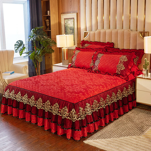 Drap de lit matelassé en velours épais et doux, couvre-lit <span class=keywords><strong>jacquard</strong></span> européen, <span class=keywords><strong>jupe</strong></span> de lit pour chambres à coucher et salons - Product Image 5