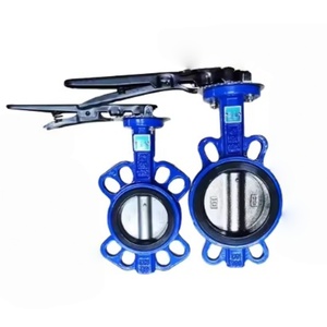 Válvula de Mariposa Industrial Tipo Wafer con Manivela Manual - Material de Hierro Dúctil, Válvula de Control de Flujo Confiable, Opciones Neumáticas y Solenoides - Product Image 1