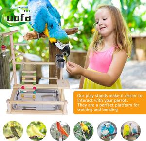 Van Pet Papegaai Houten Vogel Speeltuin Speelgoed Vogel Baars Gym Box Ladder Met Feeder Cups - Product Image 5