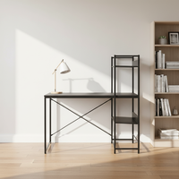 Bureau d'ordinateur moderne en acier avec étagère Meubles en bois et fer MDF pour la maison, l'école ou l'hôtel Meubles de salon élégants