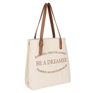 Bolsa de Compras Personalizada de Algodón, Bolsa de Lona Grande con Asas de Cuero - Product Image 6