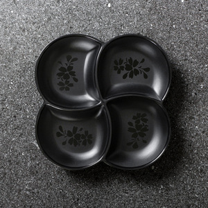 Kaiboya Melamine Divided <b>Plate</b> <b>Black</b> Irregular Shape For Hotel Restaurant Party Snack Serving Anti Drop Durable Tableware - Product Image 2