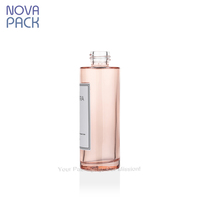 Ensemble d'emballages cosmétiques en bambou 50ml 60ml 80ml 100ml Flacons vaporisateurs de toner Flacons compte-gouttes en bambou Flacon pompe à lotion en verre rose