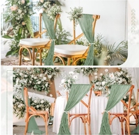 Rubans en gaze vert sauge pour décorations d'allée de mariage, nœuds de chaise, rubans universels pour housses de chaise pour décoration de fête et d'hôtel