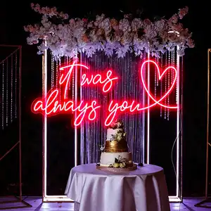 It was always you neon sign for Valentines Day Decor Neon Light Signs for Wedding Anniversary light up letters