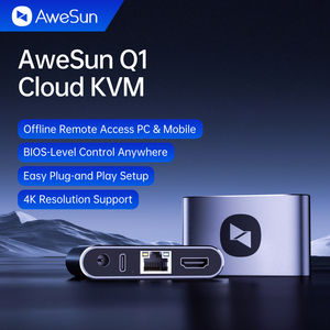 Awesun Q1 đám mây KVM chuyển đổi an toàn ẩn truy cập từ xa với PC & điện thoại hỗ trợ quản lý đám mây & BIOS SSH kiểm soát trong kho - Product Image 5