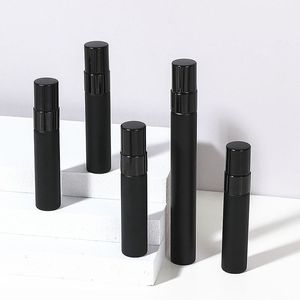 Portable Glass Perfume <b>Bottle</b> 10ml Matte Black Spray Travel <b>Mini</b> Empty <b>Bottle</b> With Cover - Product Image 1