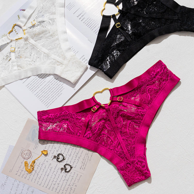 Wholesale Women's Underwear Sexy Lace Hollow Transparent Breathable Thong for Women