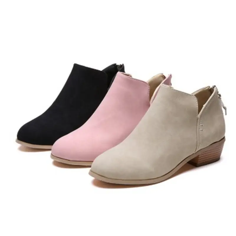Wholesale OEM factory customized women's zip ankle boots bootie made in China