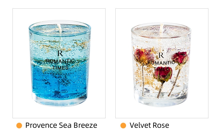 Wedding Romantic Real Flower Glass Jar Candles Soy Wax Scent Jelly 7OZ 8OZ 5