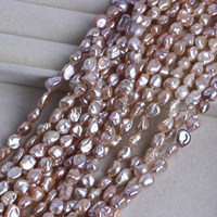 Perles Keshi de culture d'eau douce de qualité AAA, fils de perles irrégulières 5-6 x 7-9 mm, tons rose/peach colorés, perles lâches pour DIY XM
