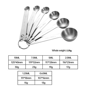 Juego de cucharas medidoras, 1/8 cucharaditas, 1/4 cucharaditas, 1/2 cucharaditas, 1 cucharadita, 1 cucharada, <span class=keywords><strong>tazas</strong></span> medidoras de acero inoxidable de grado alimenticio, cucharadita - Product Image 2