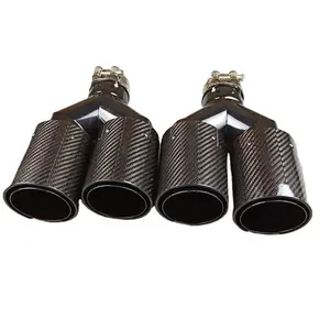 2 Miếng Mới Cho B-MW 92MM OUTLET Y Phong Cách Glossy Xả Muffler Tự Động Ống Đôi Màu Đen Bị Cháy Xả Lời Khuyên