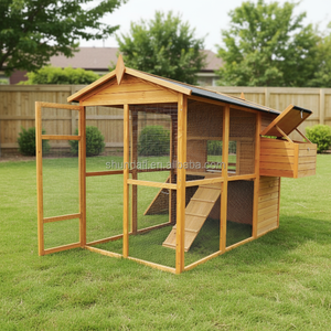 SDC0802 Cage à poules en bois <span class=keywords><strong>de</strong></span> haute qualité, grande cage à poules, poulailler, enclos pour volailles, cage à poules avec accès facile - Product Image 3