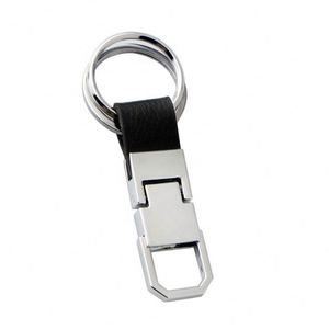 Llavero Personalizado de Metal y Cuero para Hombre con Logotipo Grabado con Láser - Llaveros y Mosquetones Promocionales, Regalos Publicitarios - Product Image 3