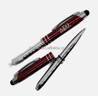 Stylo d'écriture personnalisé grec sororité SGR 3-en-1 stylet de précision captif avec lumière LED écran tactile stylo multifonction