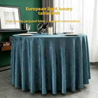 Nappe ronde jacquard pour hôtel et banquet, couverture de table durable en relief pour mariage, fête, restaurant, personnalisation possible