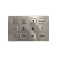 Teclado de Acero Inoxidable de Matriz 3x4, Teclado de Control Remoto con Botones Metálicos