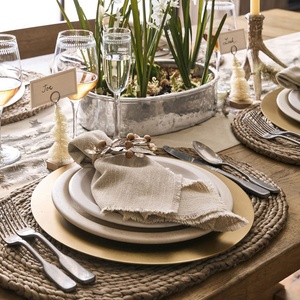 Wholesale 45*45cm 100% Linen Napkins Embroidery Tassel Customizable Colors Handmade Hemstitch Technique Hotel Wedding Table - Product Image 2