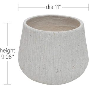 Maceta de Óxido de Magnesio Mdj de 11 Pulgadas, Maceta Vertical con Textura Acanalada, Maceta Interior con Orificio de Drenaje para Plantas Verdes y Flores - Product Image 2