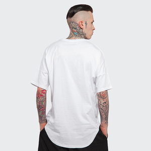 Camiseta lisa de algodón puro de Color sólido con cuello redondo de alta calidad, camiseta blanca de manga corta con logotipo personalizado - Product Image 3