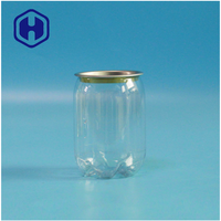 Boîte de conserve transparente en PET personnalisée, mini 230 ml, vide, pour café, thé, boissons énergisantes, jus, soda, boissons, avec couvercles étanches, sans BPA, qualité alimentaire