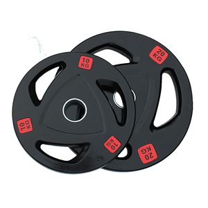 ขายส่ง Tri Grip กันชนยกน้ำหนักปรับเทียบบาร์เบลแผ่นน้ำหนักสำหรับยิม - Product Image 1