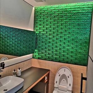 LZX لون أخضر صلب نمط الكريستال الزجاج الشفاف المسطح صديقة للبيئة مقاومة للحريق المعاصرة غرفة المعيشة في الهواء الطلق - Product Image 5