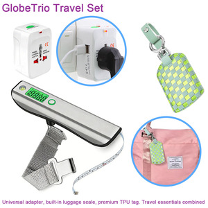 Kit <span class=keywords><strong>de</strong></span> Viaje al por Mayor <span class=keywords><strong>de</strong></span> Fábrica: Adaptador Universal <span class=keywords><strong>de</strong></span> Alta Calidad, Etiqueta para Equipaje y Báscula con Regla para Viajes - Product Image 1